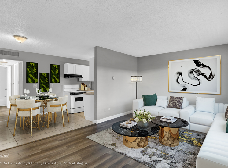 2 Bed / 1 Bath - Living Area (Virtual Staging)